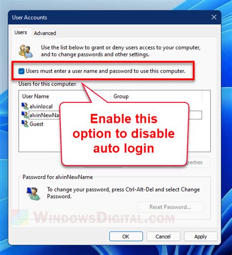 auto login is disabled