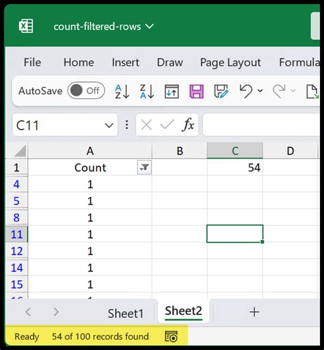 Auto Number Filtered Rows Excel