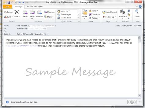 auto reply email holiday template