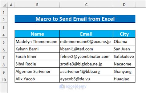 auto send email from excel vba