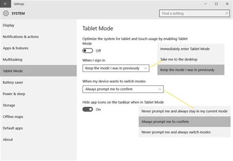 Auto Switch Tablet Mode Windows 10