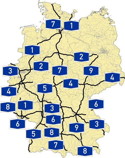 autobahnen deutschland a1 bis a9