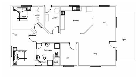 Autocad House Plans Pdf Free Download 1000 Square Foot AutoCAD Plan