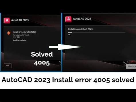 autocad 2023 install error code 4005