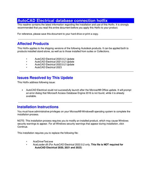 Autocad Electrical Hotfix