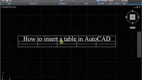 Autocad Table Can't Insert Row