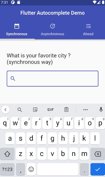 Autocomplete Flutter Example
