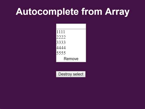 Autocomplete From Array Javascript