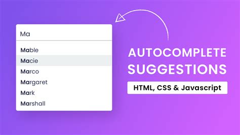 Autocomplete Js In Html
