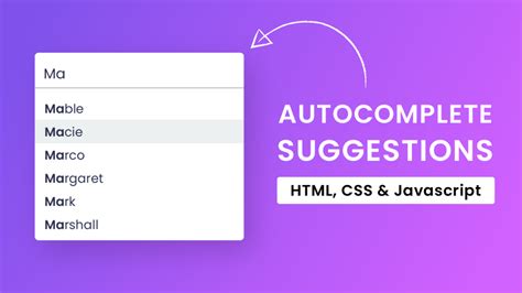 Autocomplete On Js