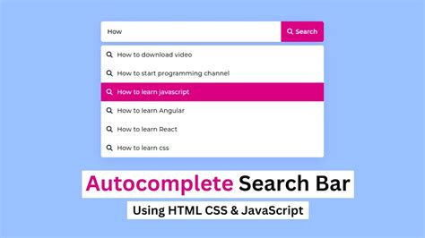 Autocomplete Search Bar Javascript
