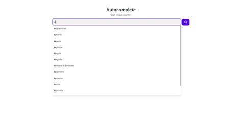Autocomplete Using Js