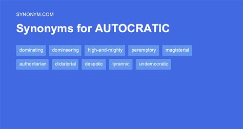 autocratic synonyms and antonyms