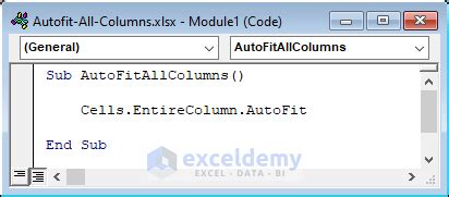 Autofit Columns In Excel Vba