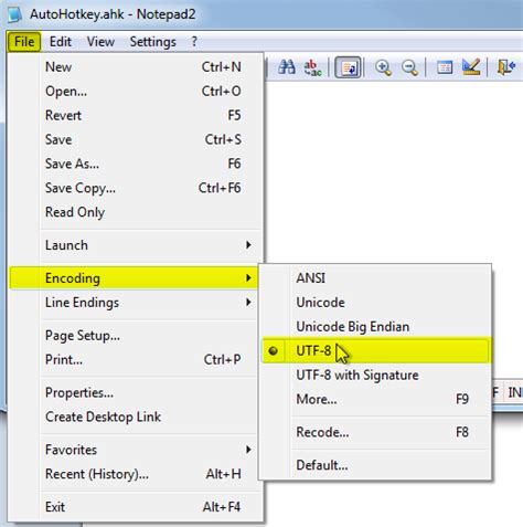 Autohotkey Utf-8