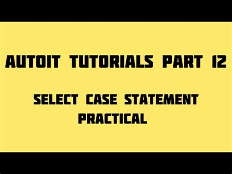 Autoit Case Statement