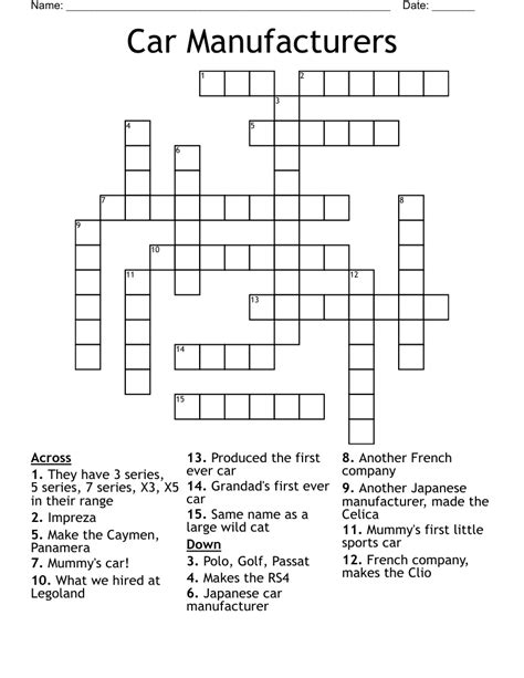 automaker ferrari crossword puzzle