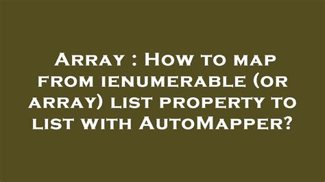 automapper map list to list