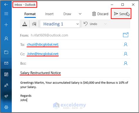 automate email from excel to outlook