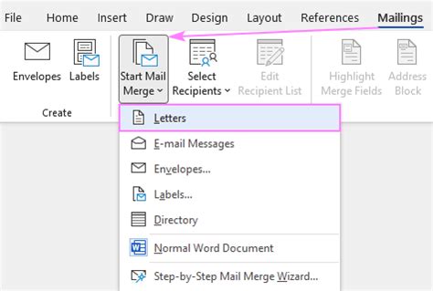 automate mail merge from excel to word
