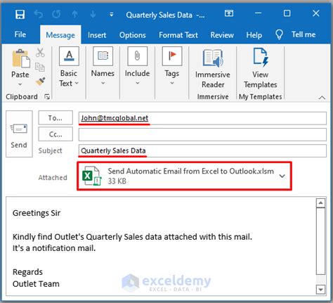automated email from excel spreadsheet