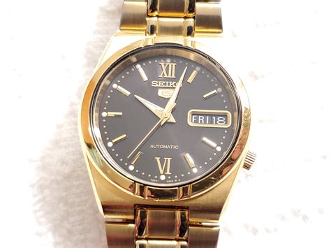 automatic 21 jewels gold plated seiko 5 gold price