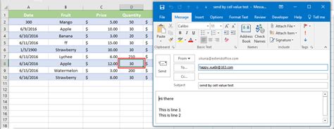 automatic email from excel based on cell value