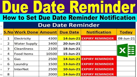 automatic email from excel based on due date