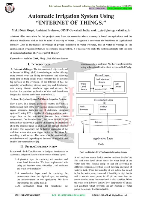 Automatic Irrigation System Problem Statement