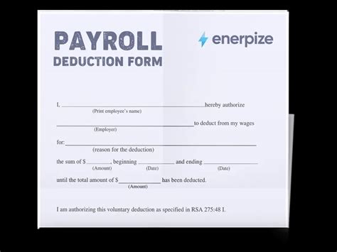 automatic payroll deduction form template