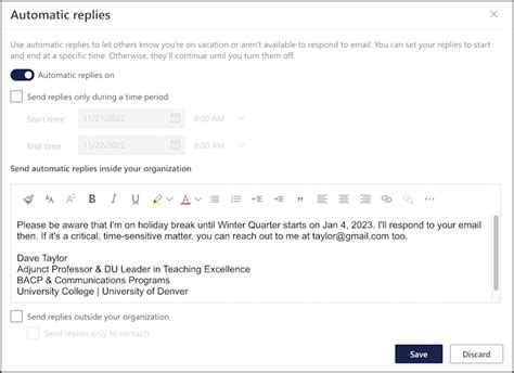 Automatic Replies Examples Public Holiday