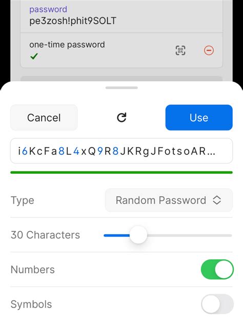 automatically generated password