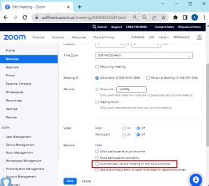 Automatically Record Meeting In The Cloud