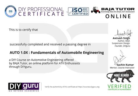 Automobile Engineering Qualification