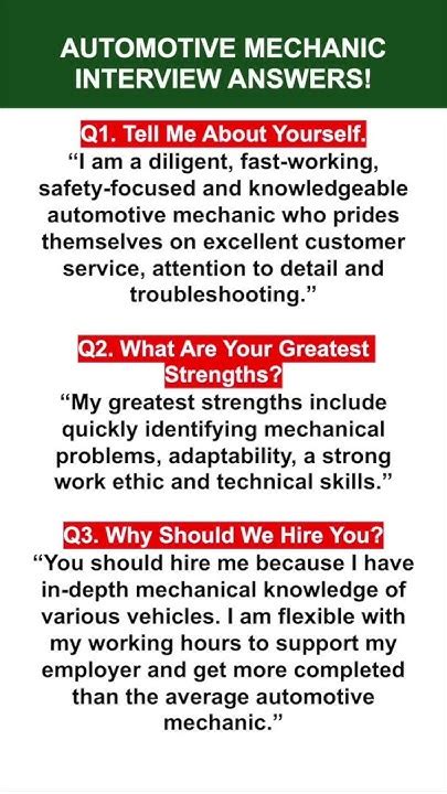 Mastering Automobile Mechanic Interview Questions And Answers  A Comprehensive Guide