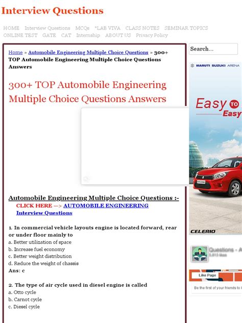 Automobile Technical Questions With Answers Pdf