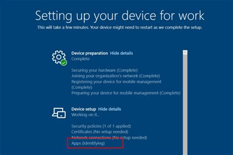 Autopilot Device Setup Apps Identifying