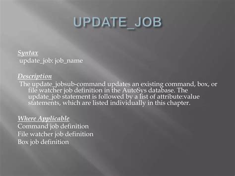 Autosys Job Definition Command