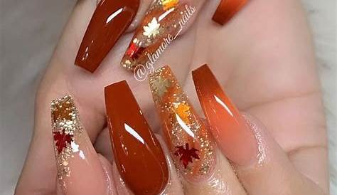40 Beautiful Nail Design Ideas To Wear In Fall Glam nude fall nails