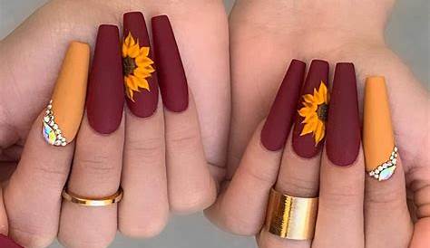 Autumn Themed Acrylic Nails 40 Beautiful Nail Design Ideas To Wear In