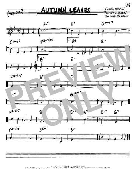 Autumn Leaves Sheet Music Direct