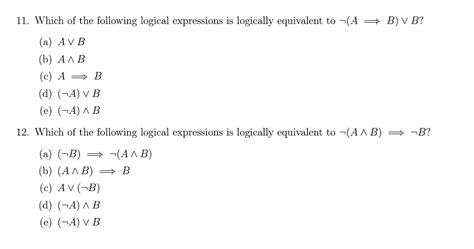 Av B Is Logically Equivalent To