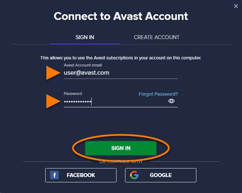 avast account login page