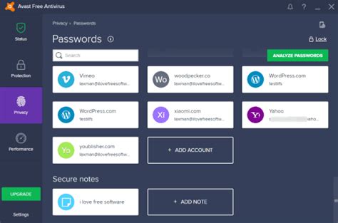 avast free password manager
