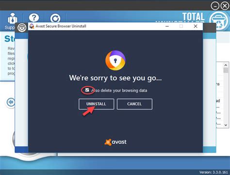 avast secure browser won't uninstall