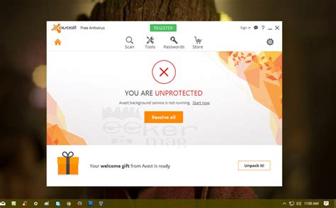 avast services not running