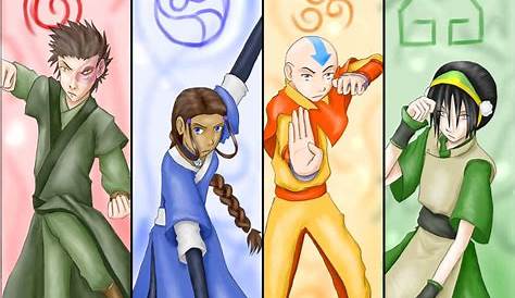 Avatar Cartoon Elements The Four Original Benders Digital Wallpaper