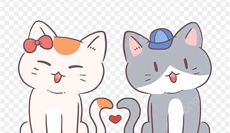 Avatar Couple Kucing Cute So Cute Lovely Ilustrasi Orang Seni
