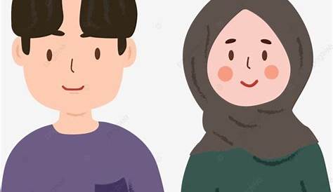 Romantic Muslim Couple Islamic cartoon, Muslim couples, Cute muslim