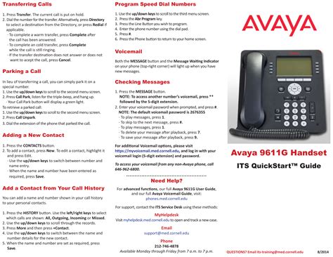 Avaya Phone Manual 9611G